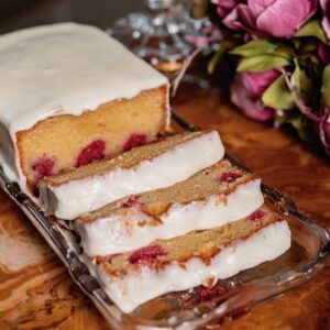 Rasberry and White Chocolate Loaf Cake